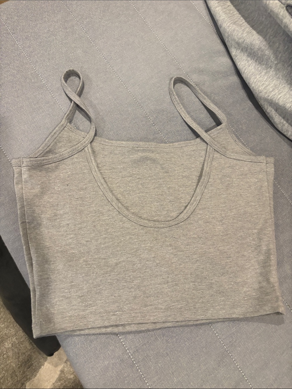 Target Light Gray Ribbed Crop Camisole - Picture 2 of 3